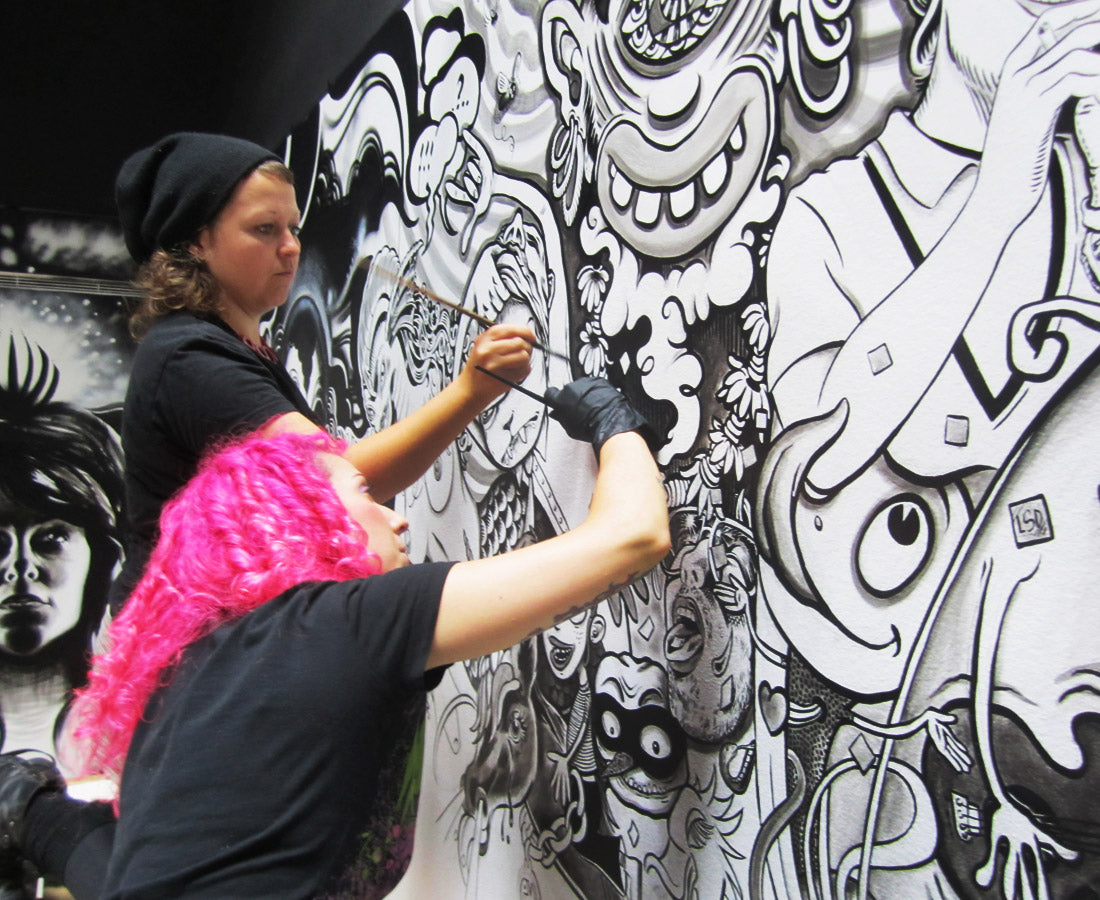 KB & Caro Caron "Big Bang", Acrylic & ink on Wall, 4,200 sq ft, 2012.