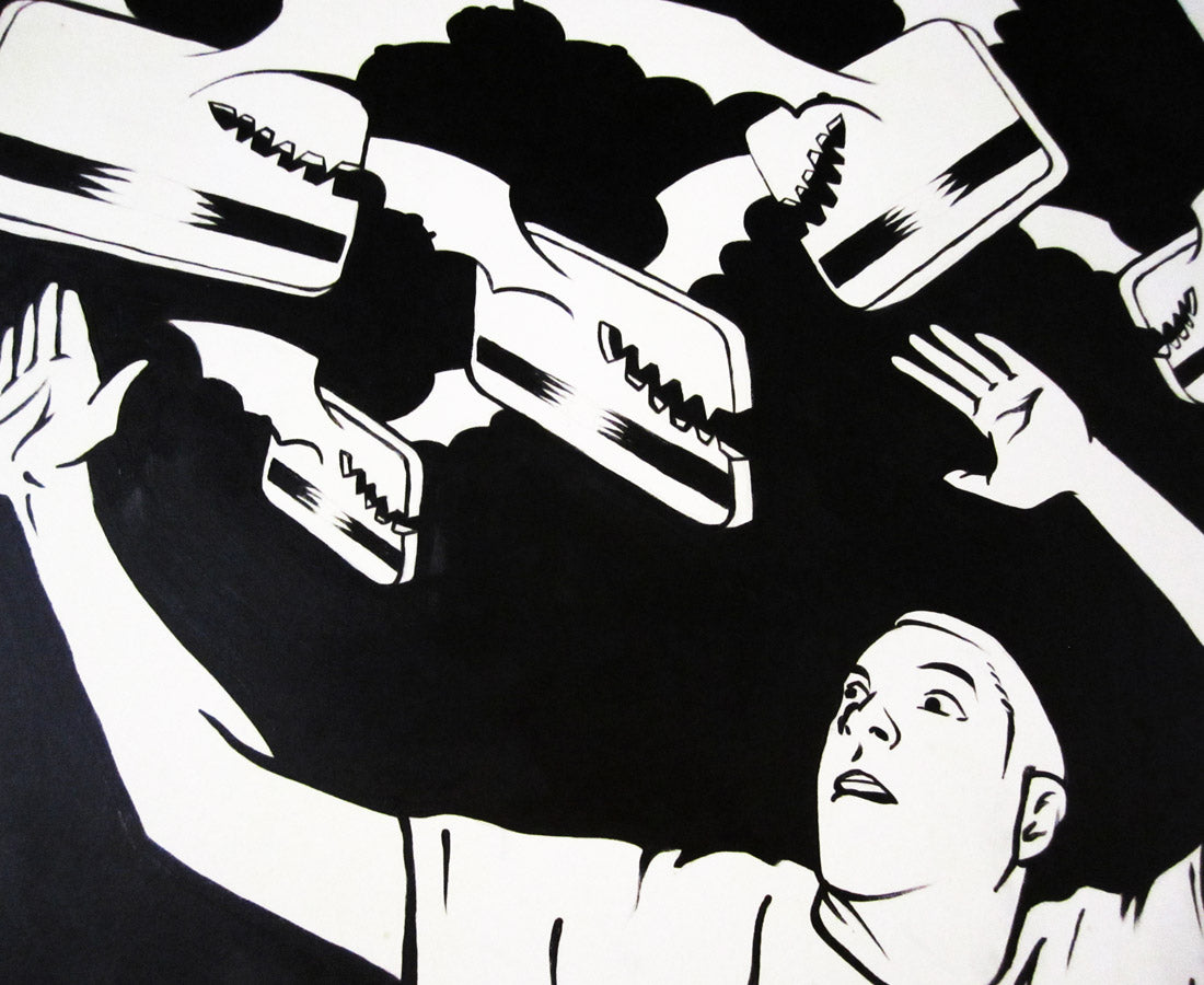 EnMasse "SOS Dettes" Painting Ad for Marketing, 2011.
