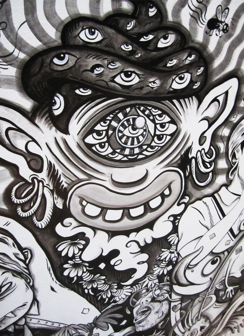KB & Caro Caron "Big Bang", Acrylic & ink on Wall, 4,200 sq ft, 2012.