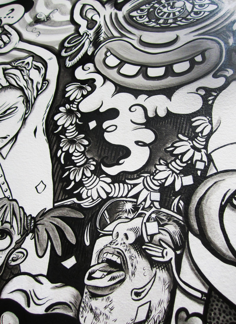 KB & Caro Caron "Big Bang", Acrylic & ink on Wall, 4,200 sq ft, 2012.