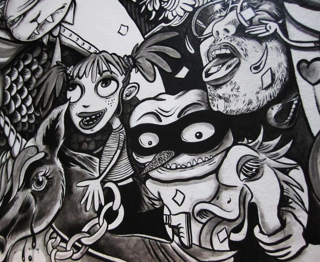 KB & Caro Caron "Big Bang", Acrylic & ink on Wall, 4,200 sq ft, 2012.