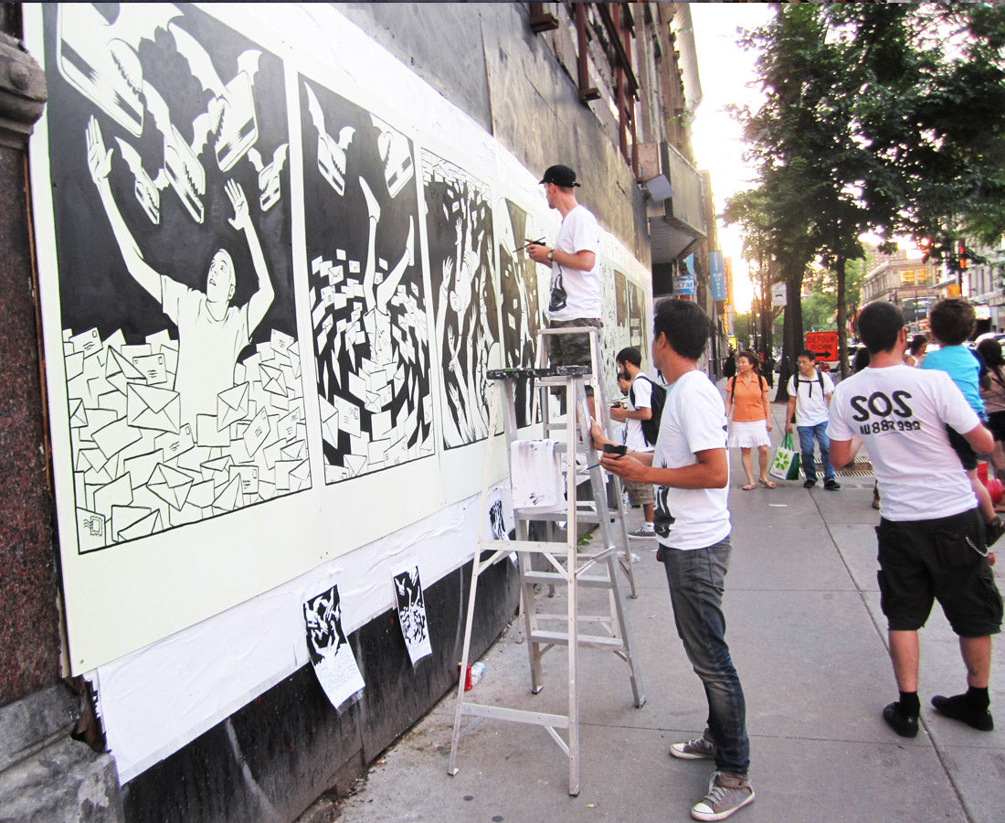 EnMasse "SOS Dettes" Painting Ad for Marketing, 2011.