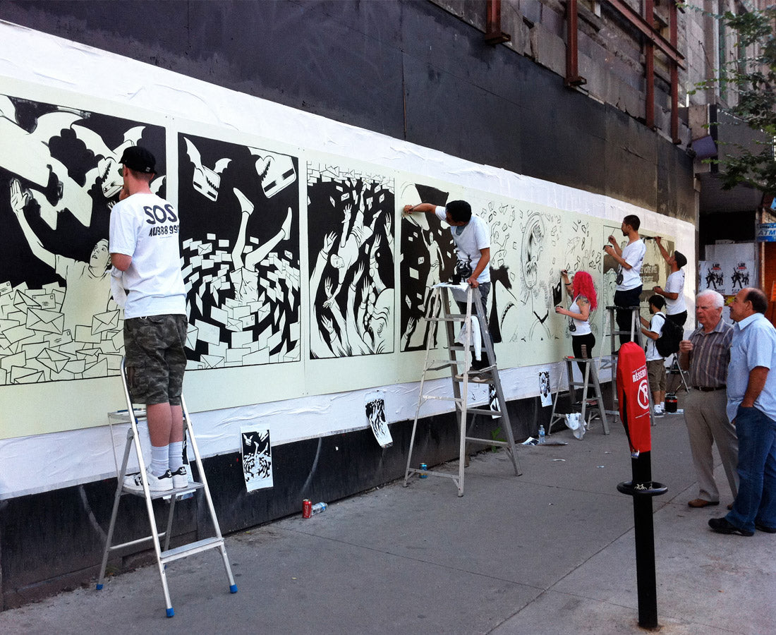 EnMasse "SOS Dettes" Painting Ad for Marketing, 2011.