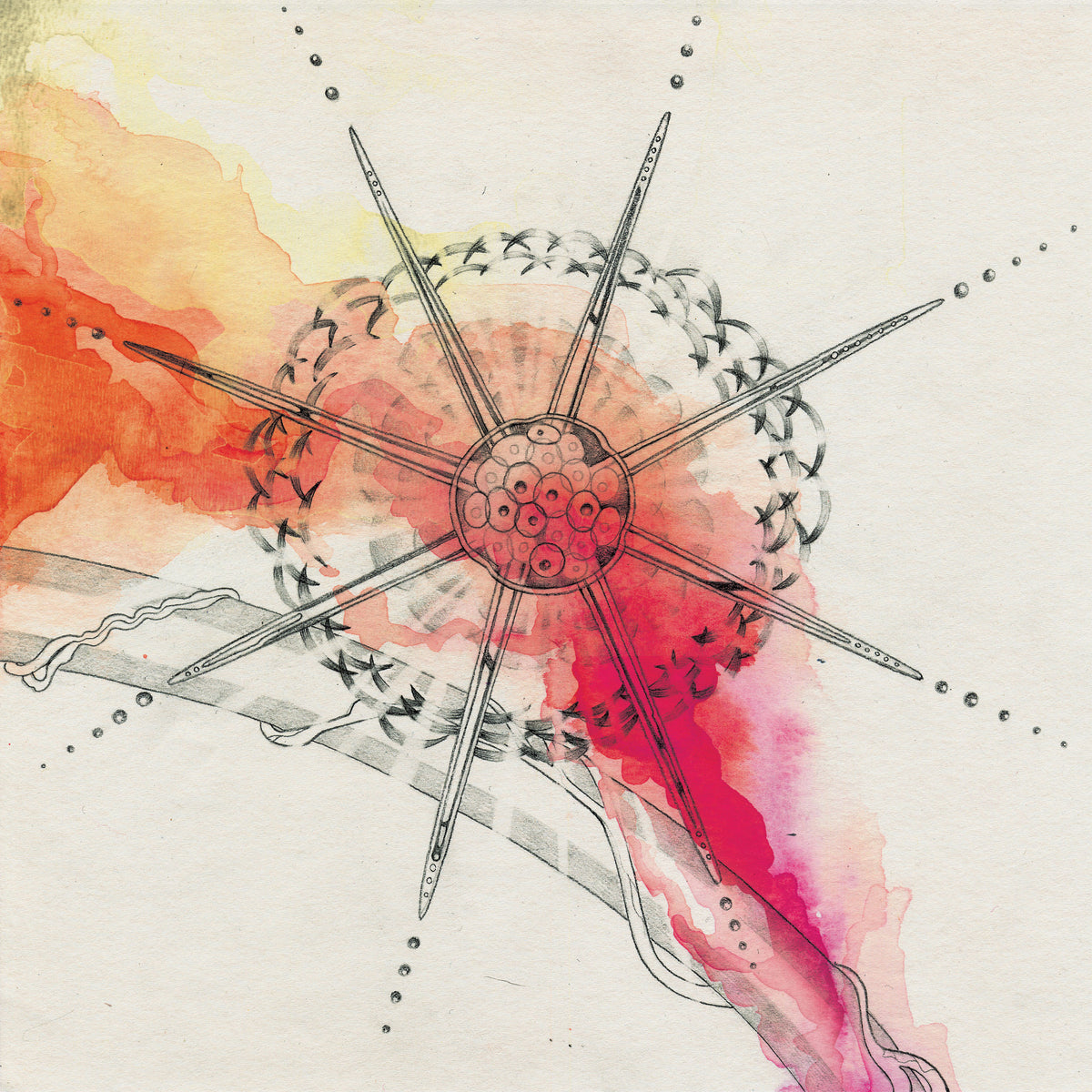 KB. "Hybrid Live Visuals" Pencil & Watercolor on Paper, 12" x 12". 2007