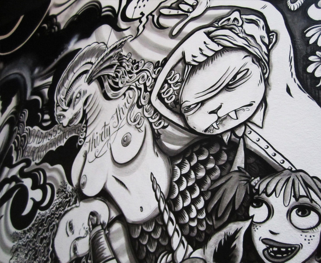 KB & Caro Caron "Big Bang", Acrylic & ink on Wall, 4,200 sq ft, 2012.