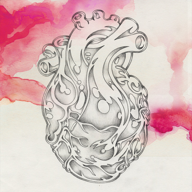 KB. "Hybrid Live Visuals" Pencil & Watercolor on Paper, 12" x 12". 2007