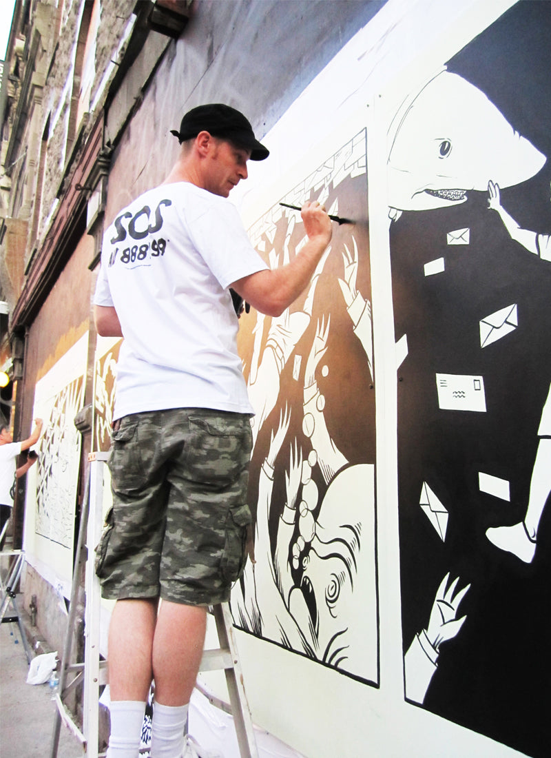 EnMasse "SOS Dettes" Painting Ad for Marketing, 2011.
