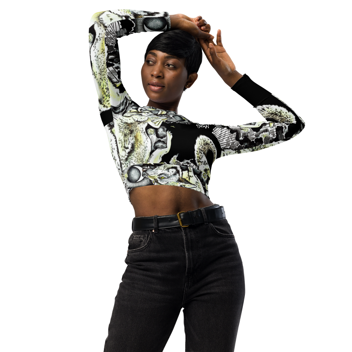 Coyote Sky Portal Recycled Long-Sleeve Crop Top