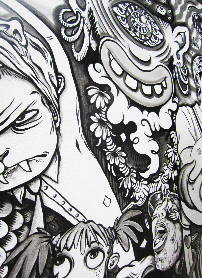 KB & Caro Caron "Big Bang", Acrylic & ink on Wall, 4,200 sq ft, 2012.