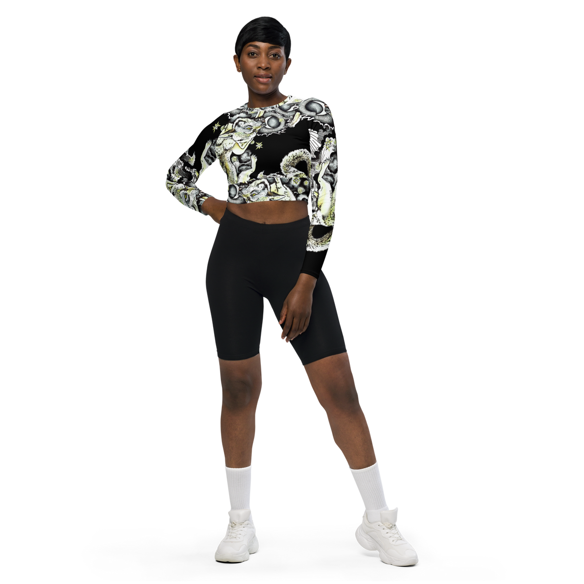 Coyote Sky Portal Recycled Long-Sleeve Crop Top