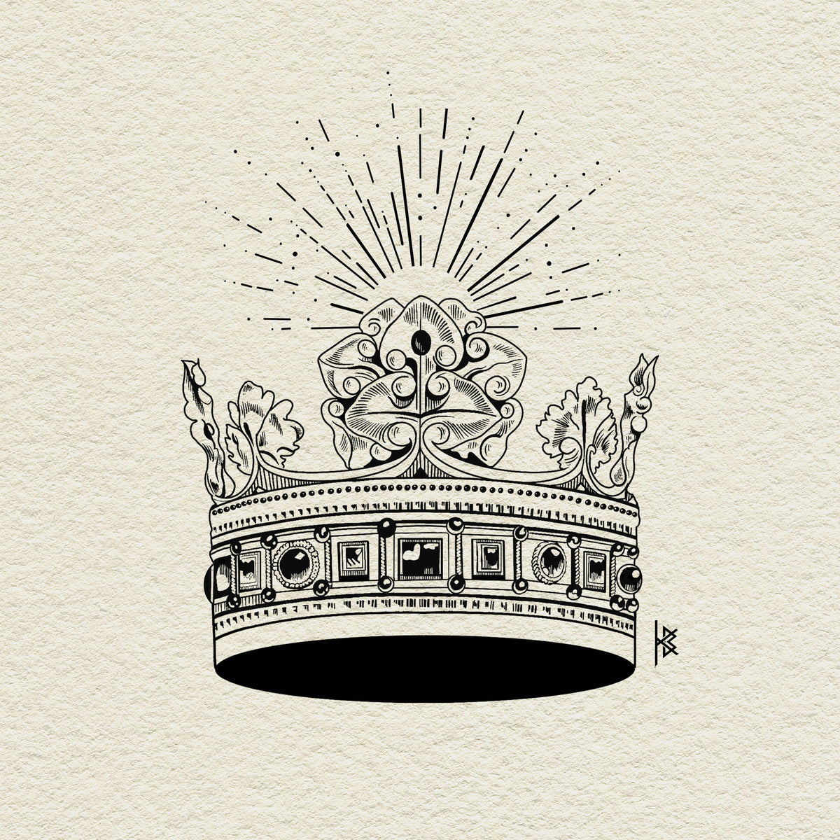 KB, "Higher Self: BLACK" Digital Flash Artwork, 8" x 4". 2026