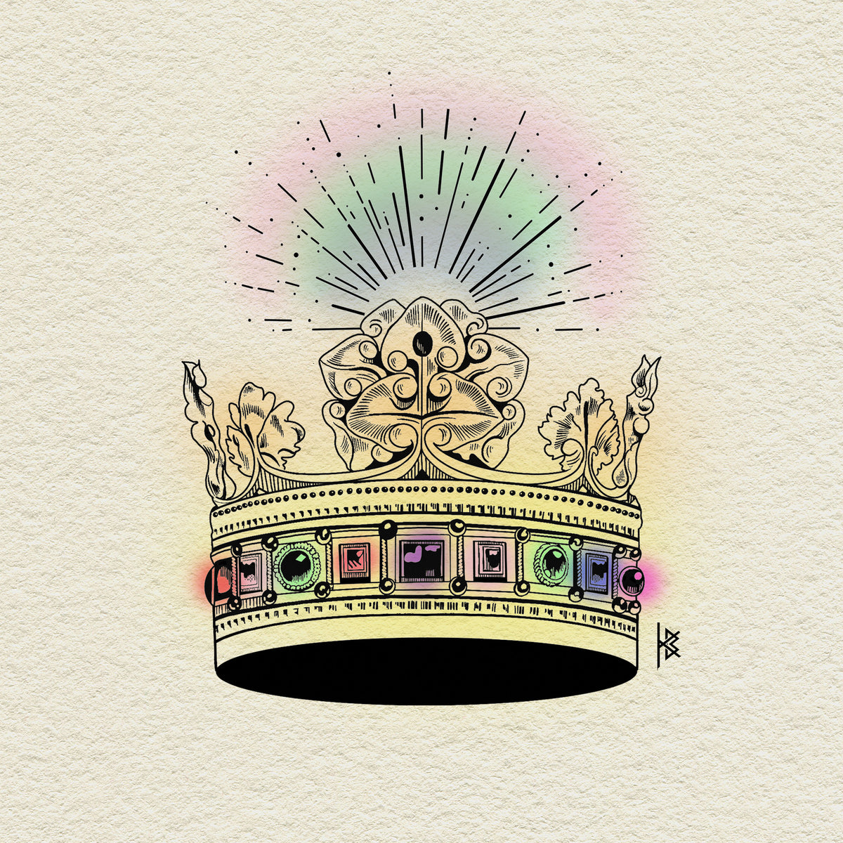 KB, "Higher Self: COLOR" Digital Flash Artwork, 8" x 4". 2026