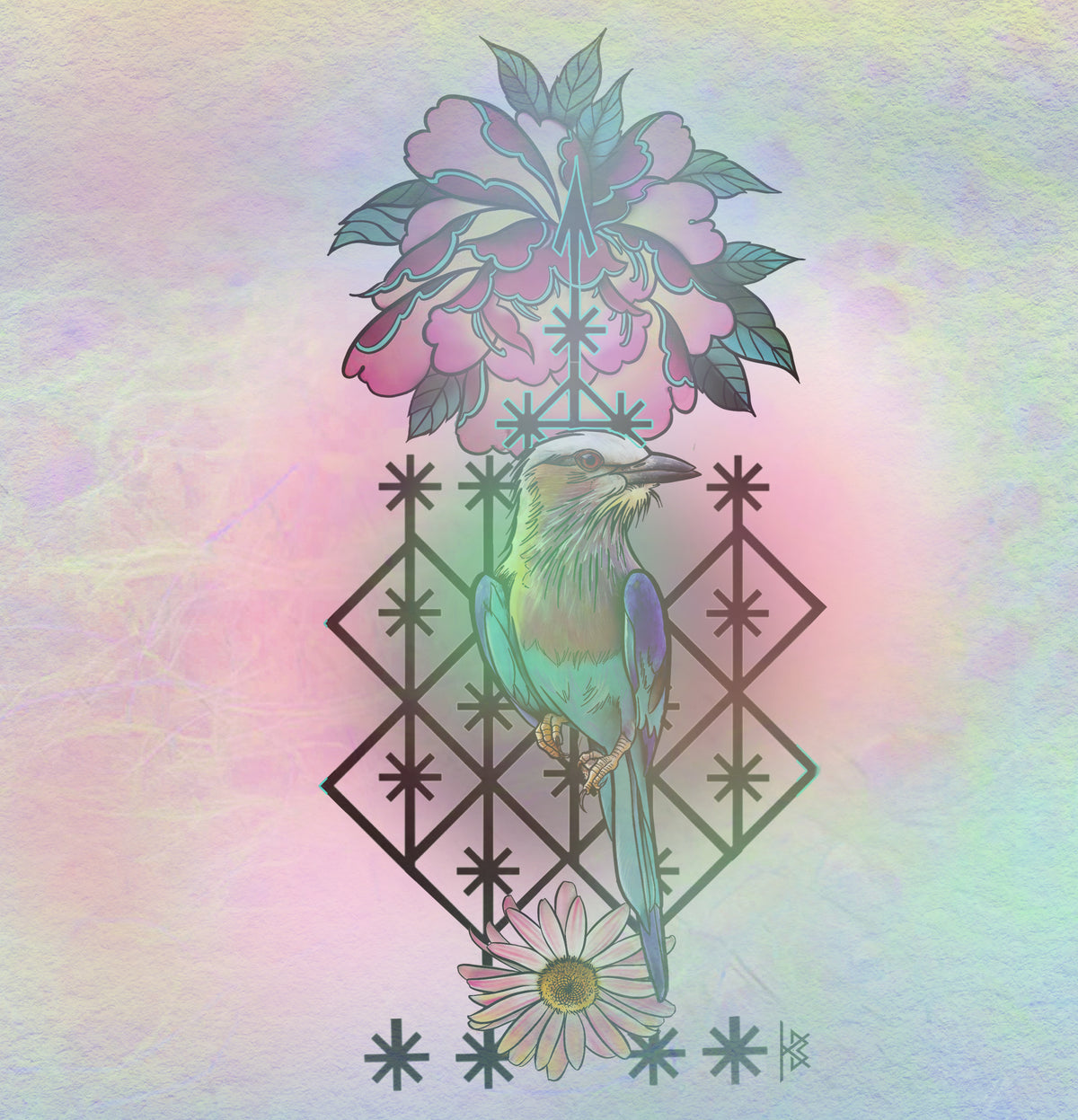 KB, "Lilac Roller Voodoo", Digital Artwork, 10" x 6". 2025
