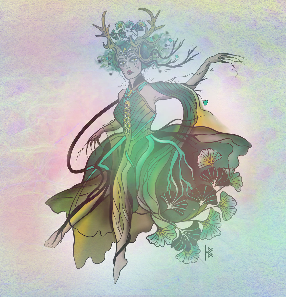 KB, "Dyrad Irish Fairy", Digital Artwork, 13" x 10". 2025