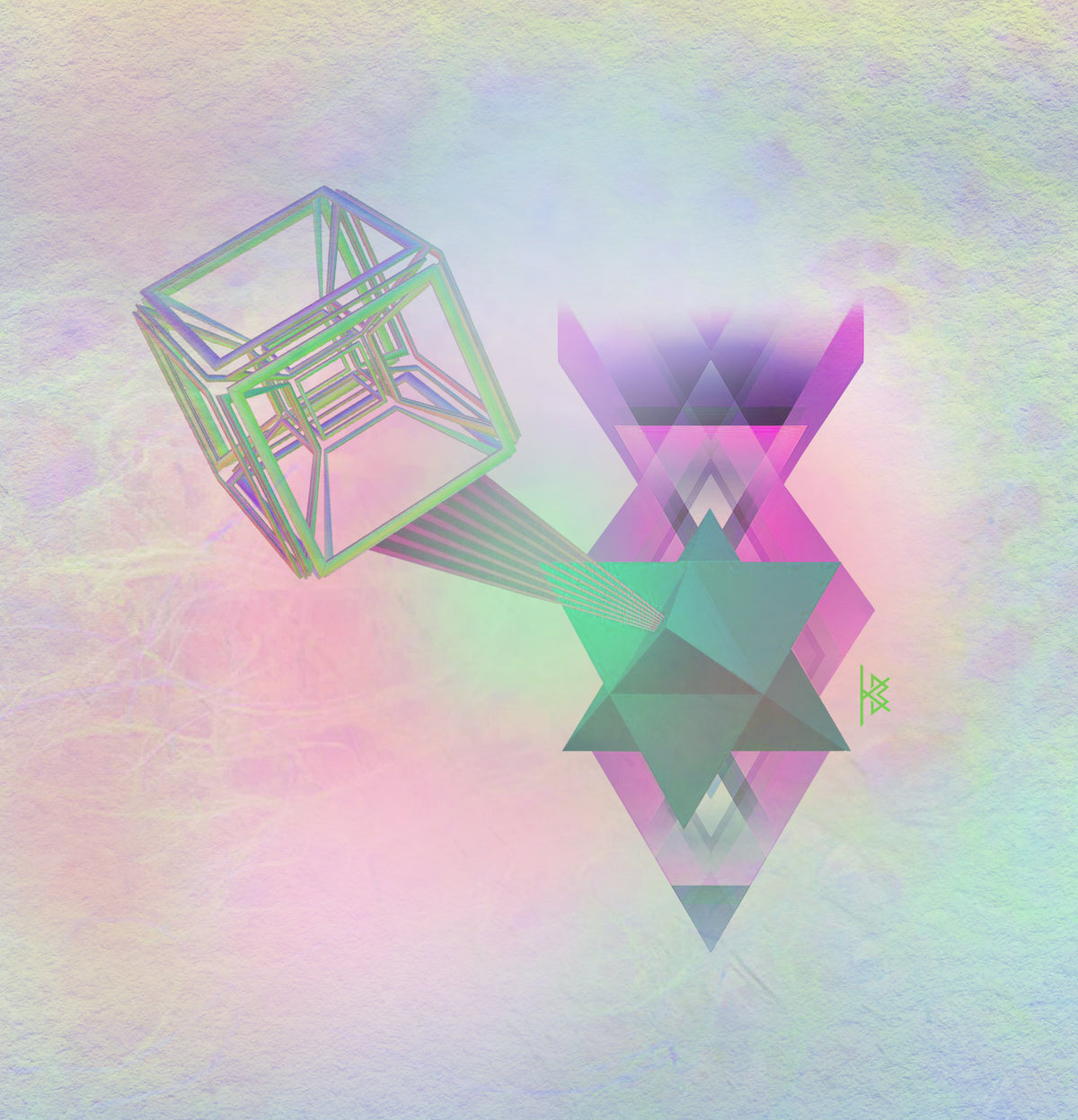 KB, "4th Dimensional Merkaba",Digital Artwork, 7" x 6". 2025