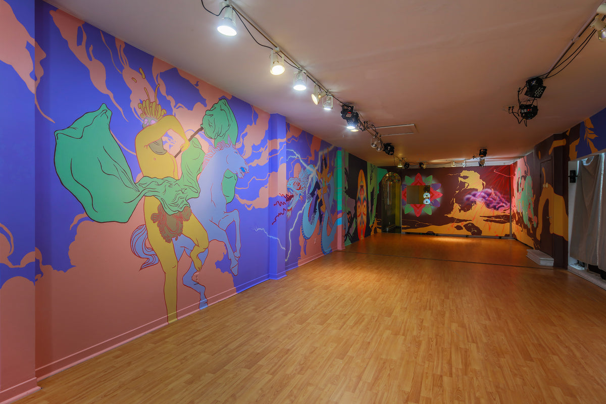 KB & DORAS ''+Re-Birth” Acrylic & Airbrush on Wall, 124’ x 8.5’'. 2019