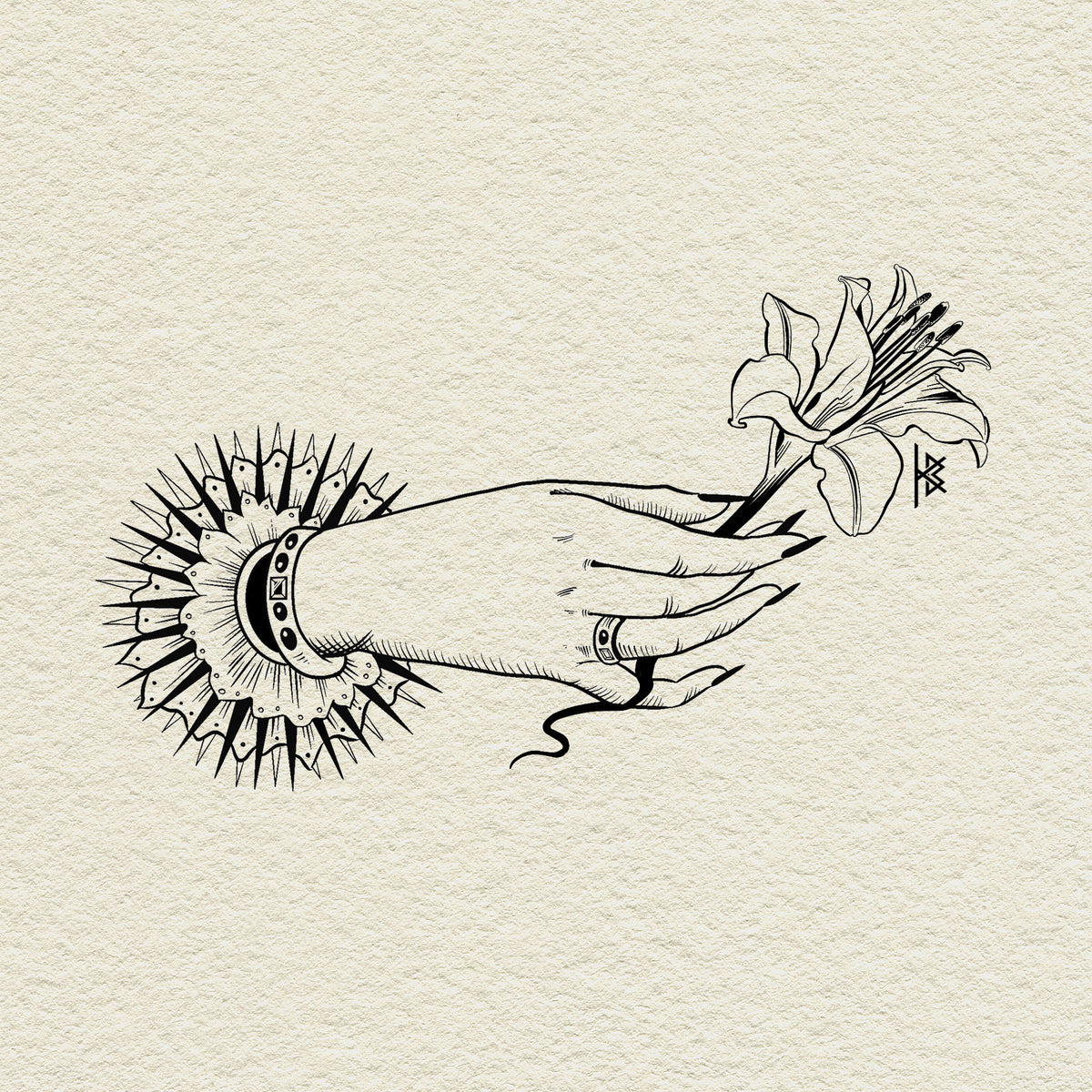 KB, "Wild Grace : BLACK" Digital Flash Artwork, 8" x 4". 2026