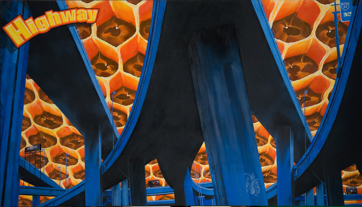 MTAF. ''Highway'' Oil on Canvas, 7'x4'. 2004