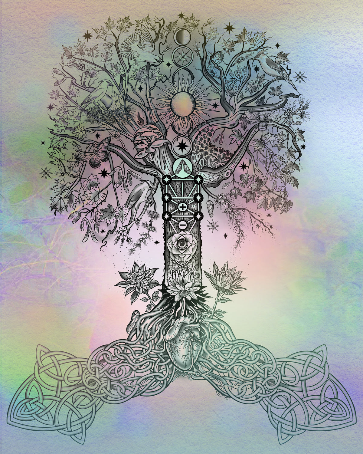 KB, "Tree of Life, She of a Thousand Stars", Digital Illustration, 25" x 20". 2022-2024