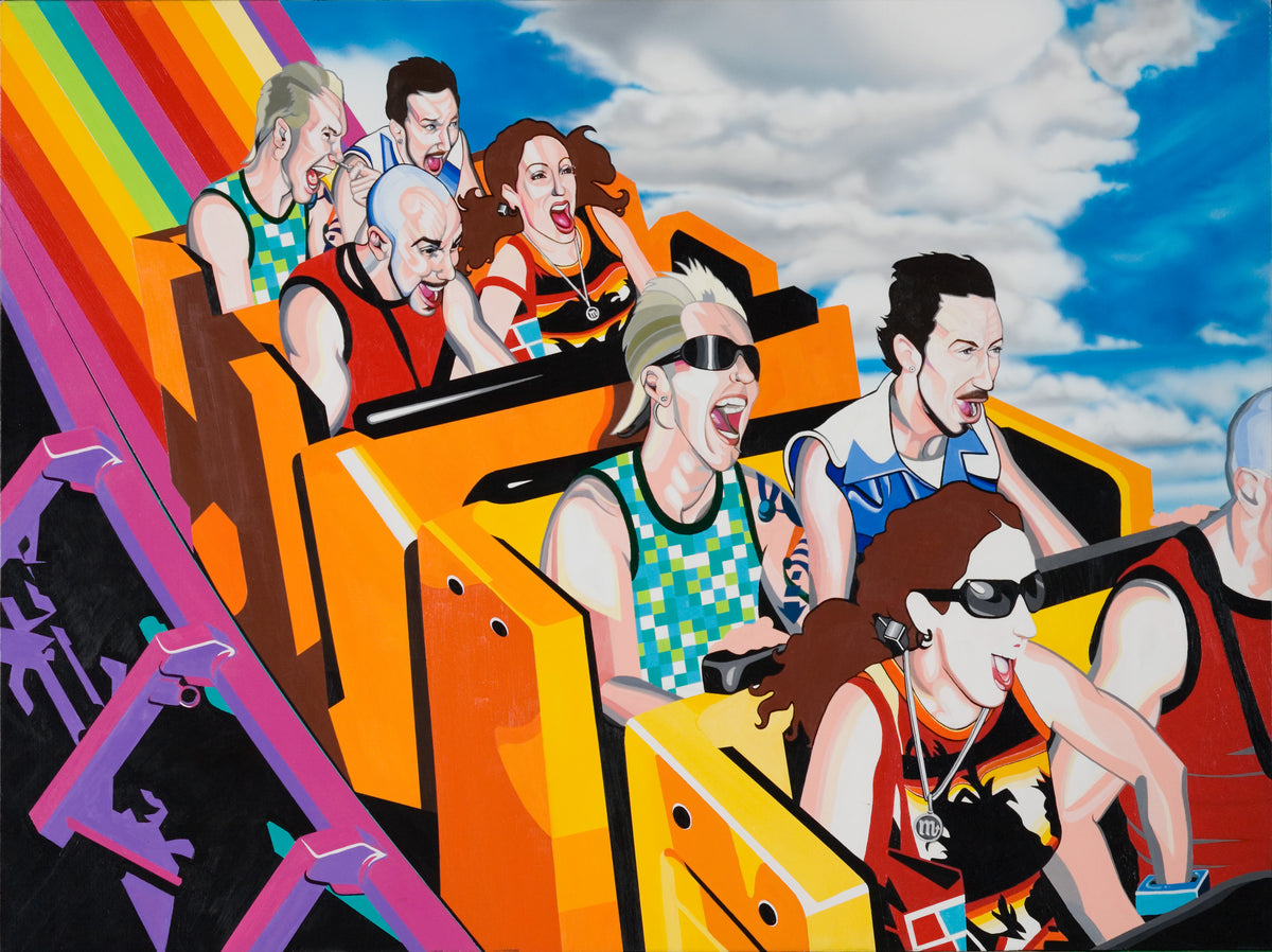 MTAF "Rollercoaster" Acrylic and Airbrush on Canvas, 3' x 4', 2006.