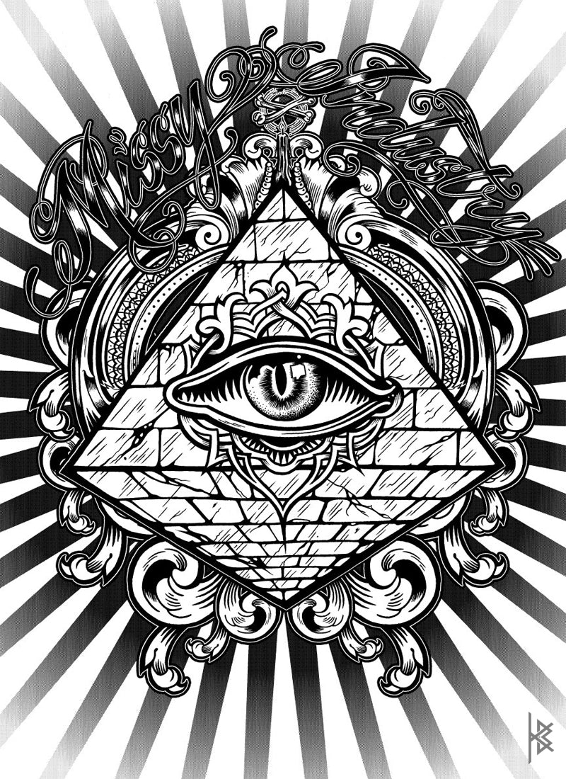 KB. ''All Seeing Eye'' Ink on Paper, 8.5''x11''. 2011