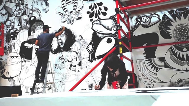 EnMasse "Big Bang", Acrylic & ink on Wall, 4,200 sq ft, 2012.