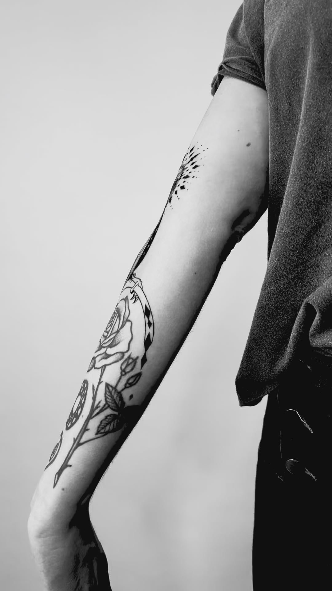 KB, "Starling", Ink in skin, 10" x 6". 2025